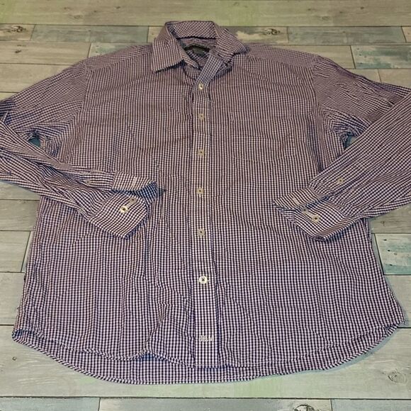 Johnston & Murphy Purple Tailored Fit Button Down Dress Shirt sz Medium - Picture 1 of 5